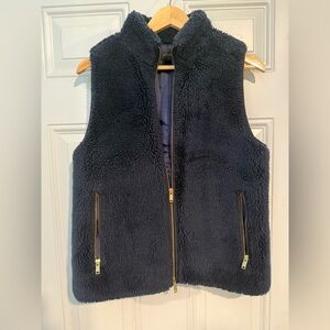 J. Crew Navy Blue Sherpa Vest